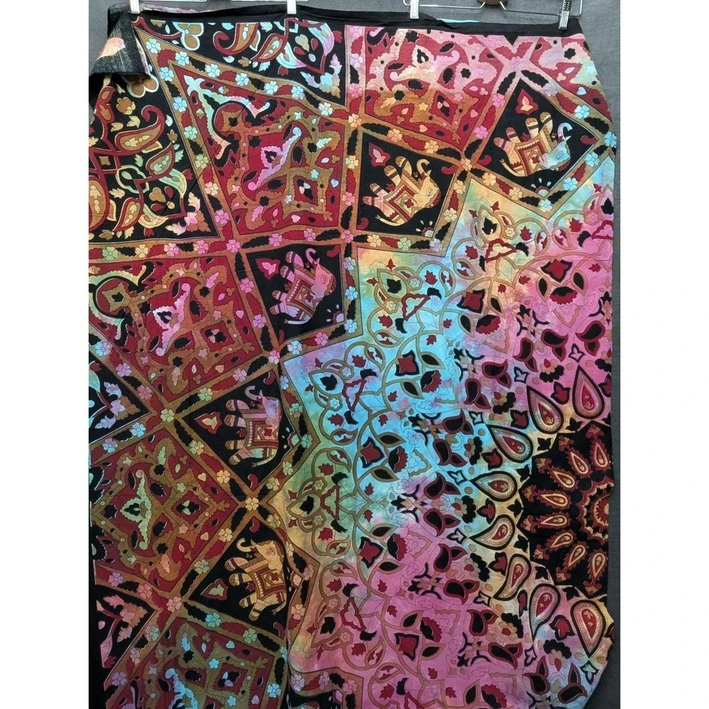 Vintage Boho Hippie Tapestry Wall Hanging Indian Elephants Black/Pink 82